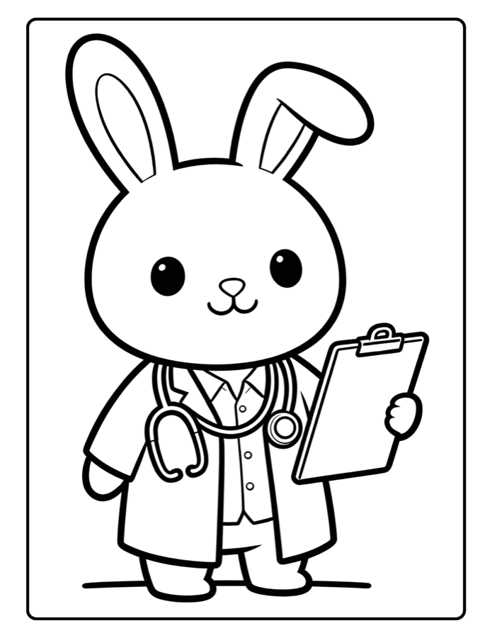 Bunny Doctor coloring character source art